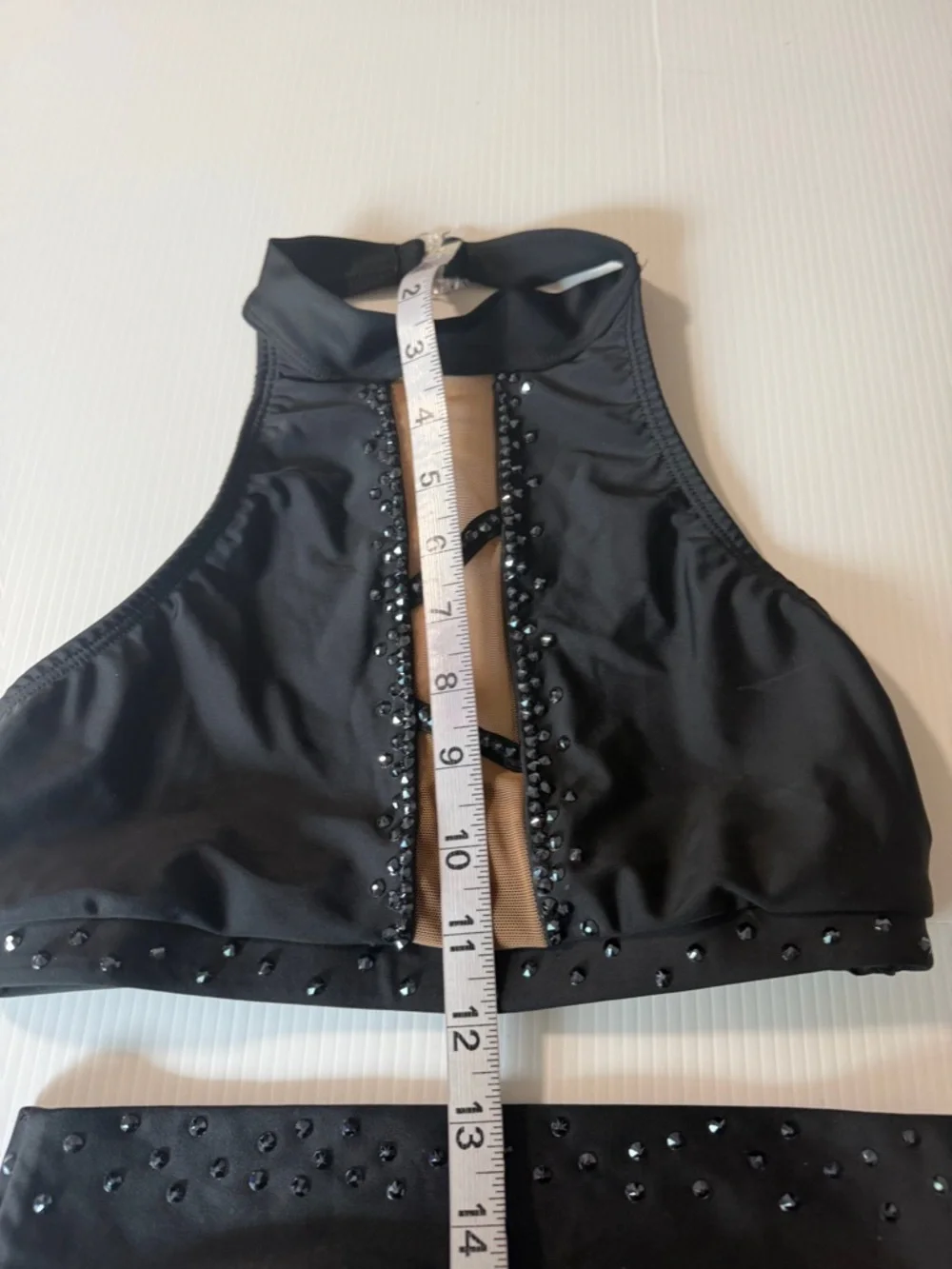 AA dance design costume black 2 piece illusion custom moonlight SA adult